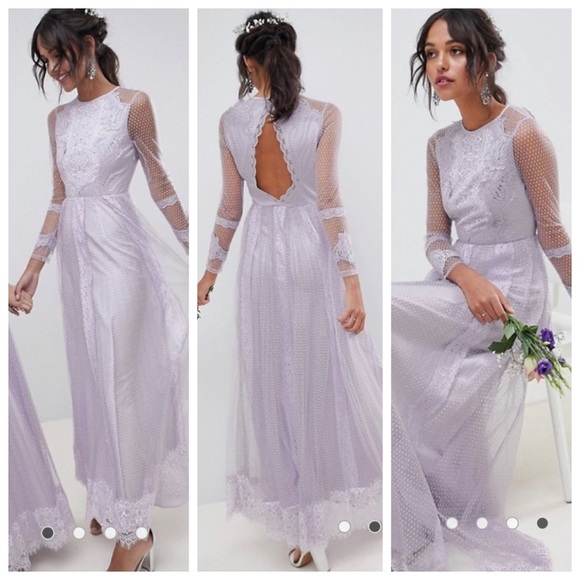 asos lilac lace dress
